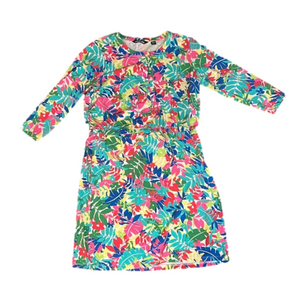 size M/P lands’ end long sleeve colorful floral dress